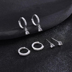 3 Pairs Minimalist Hoop Earrings