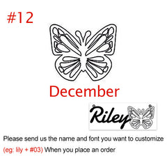 Personalised Butterfly Birth Month Necklace