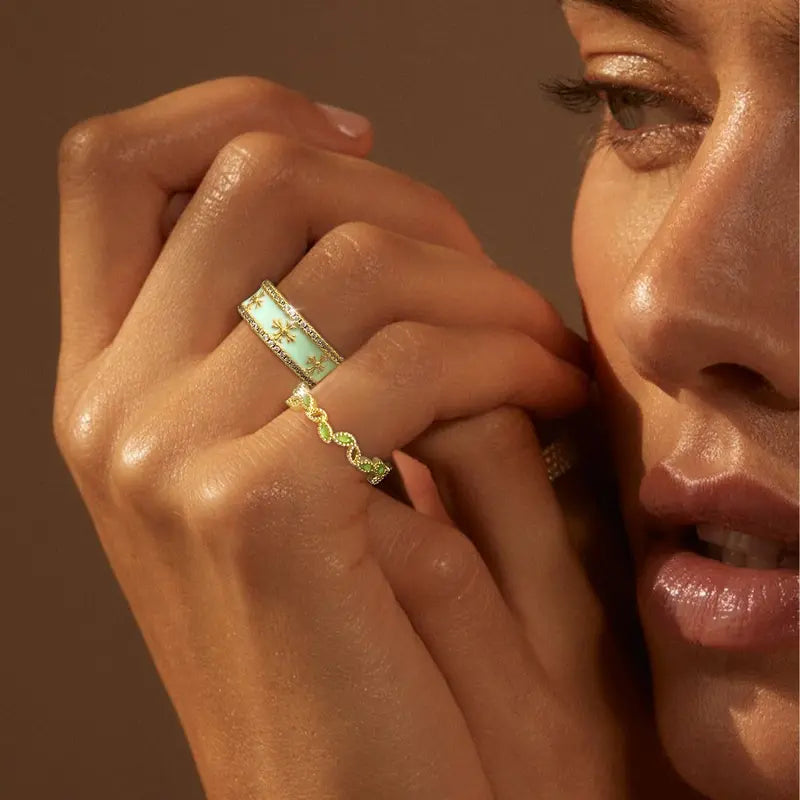 2-Piece Cross Stackable Ring Set