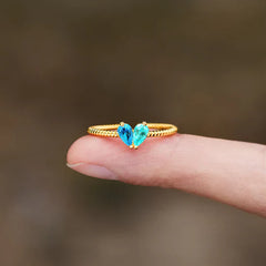 Mother & Daughter Heart Birthstone Ring