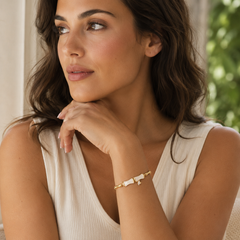 White Jade Bamboo Bracelet