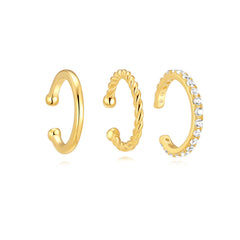 3-Pair Stacking Hoop Earrings Set