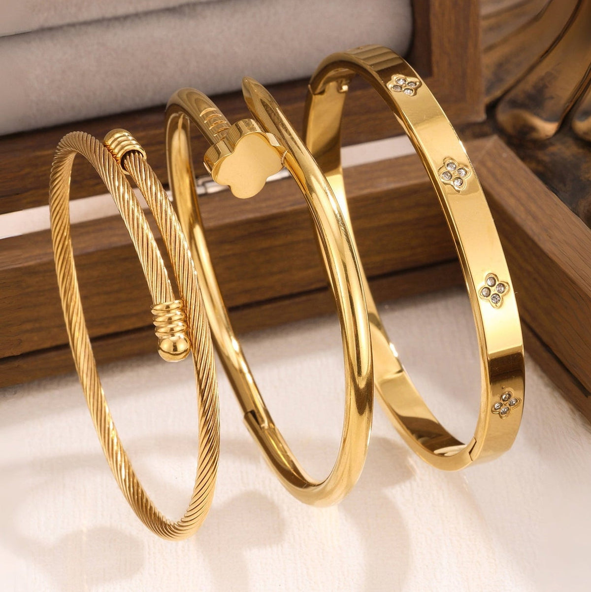 3 Piece Stackable Bangle Set