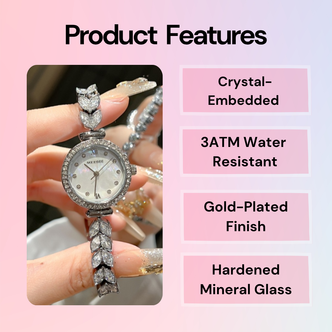 Water-Resistant Mermaid Crystal Watch