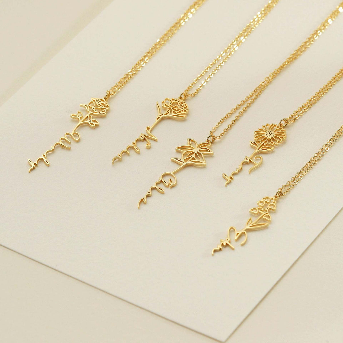 Personalised Birth Flower Necklace