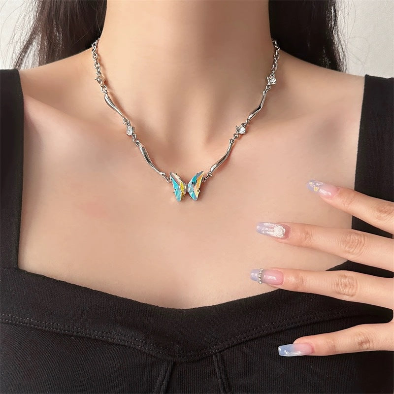Butterfly Zircon Choker Necklace
