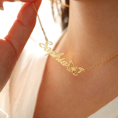 Personalised Butterfly Birth Month Necklace