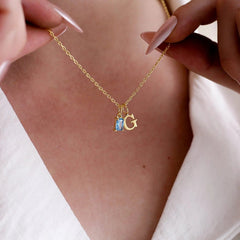 Initial & Birthstone Necklace