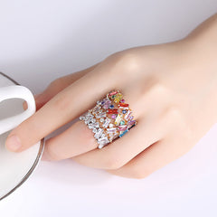 Colourful CZ Stackable Ring