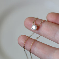 Minimalist CZ Pendant Necklace