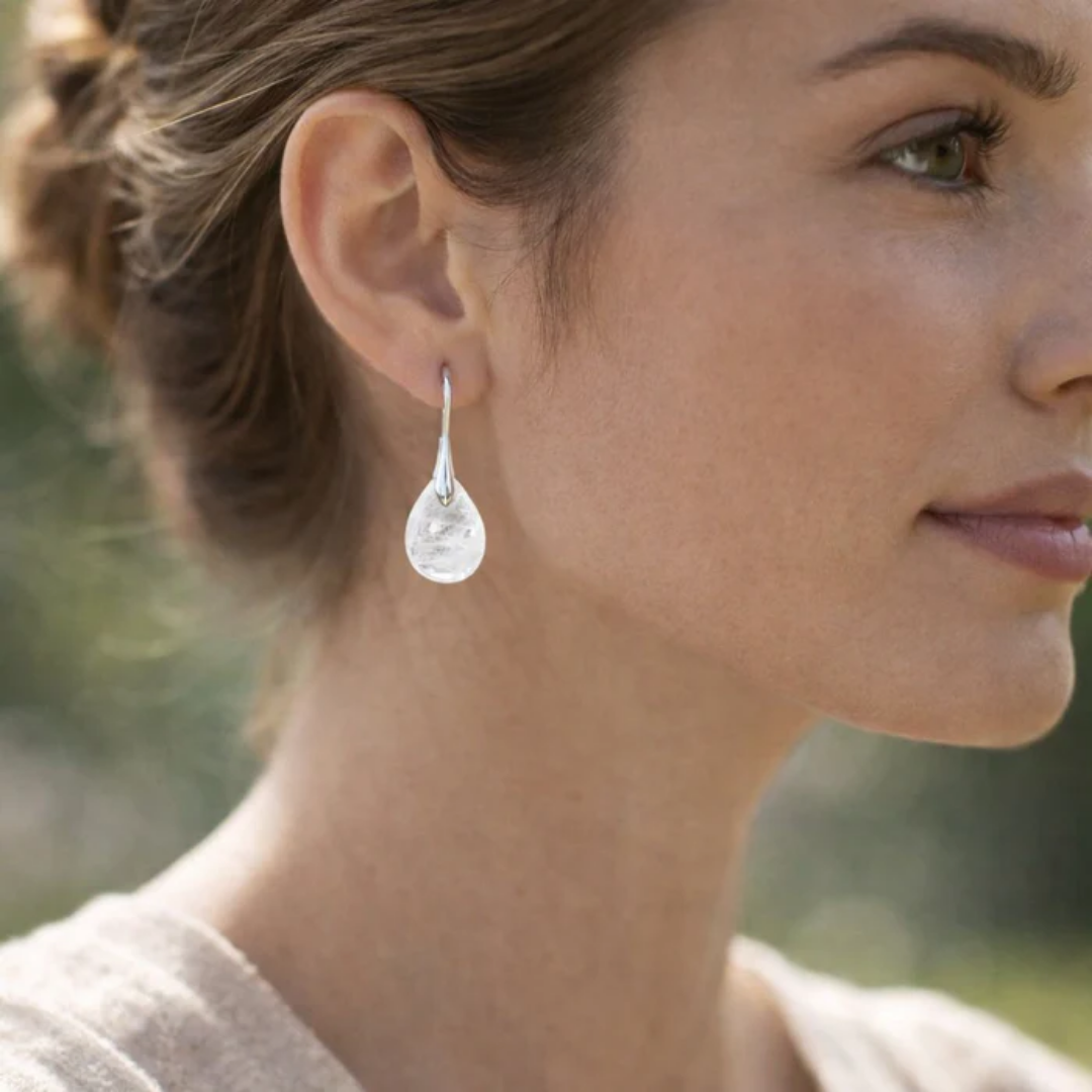 Teardrop Amethyst Natural Stone Earrings