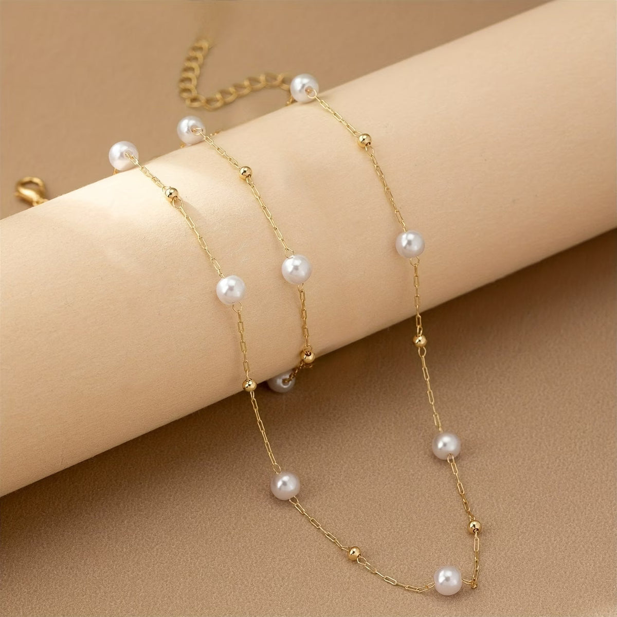 Dainty Pearl Chain Jewelry Set