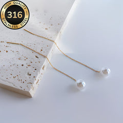 Long Tassel Pearl Earrings