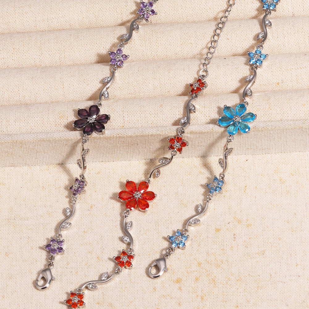 Blooming Crystal Flower Bracelet