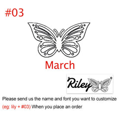 Personalised Butterfly Birth Month Necklace