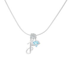 Initial & Heart Crystal Necklace