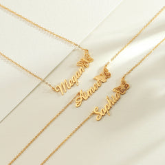 Personalised Butterfly Birth Month Necklace