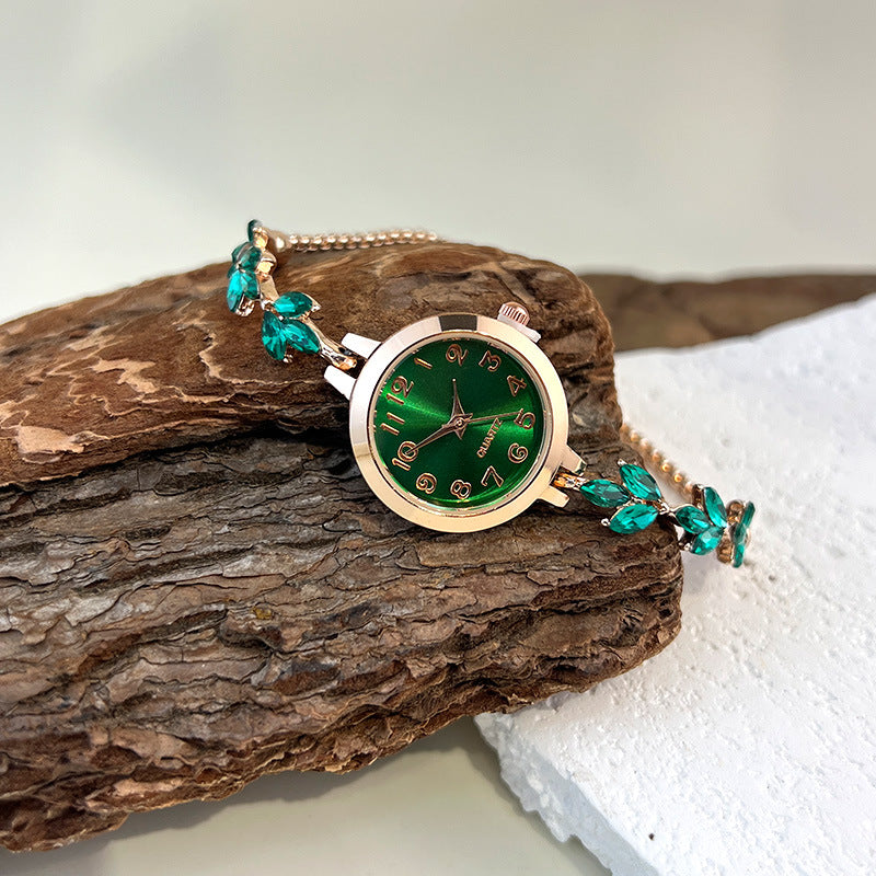 Sparkling Leaf Bracelet Watch