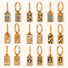 The Sun - Tarot Card Gold | Silver Hoop Earrings