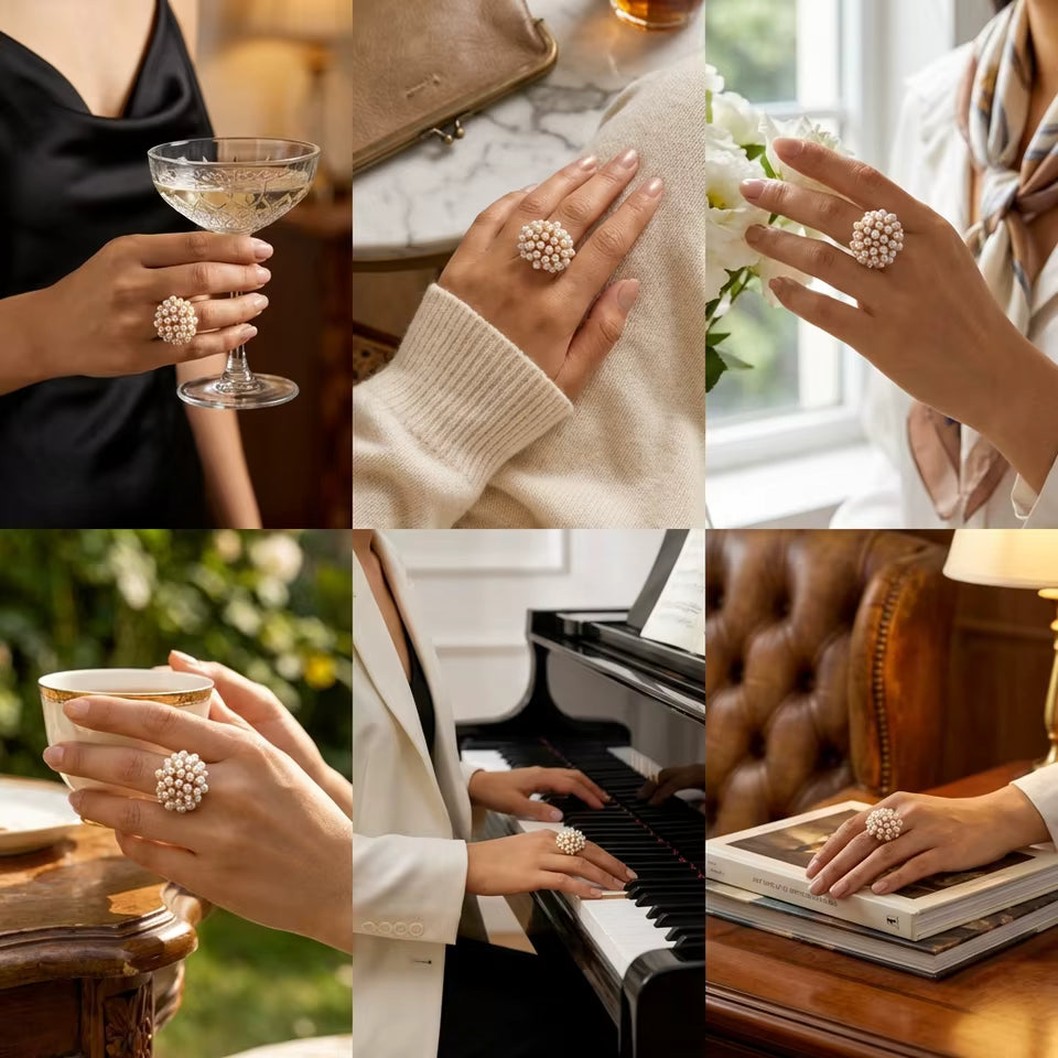 Bush - Inlaid Pearls Ring