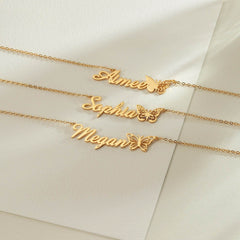 Personalised Butterfly Birth Month Necklace