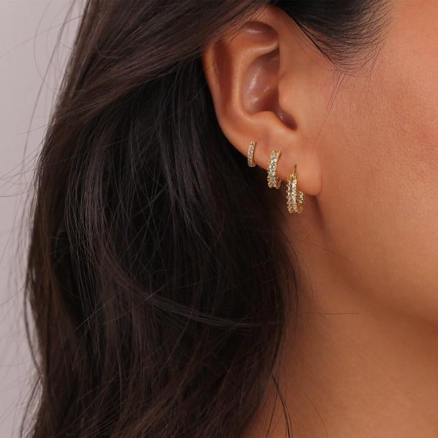 Chunky Gold Huggie Hoop Earrings