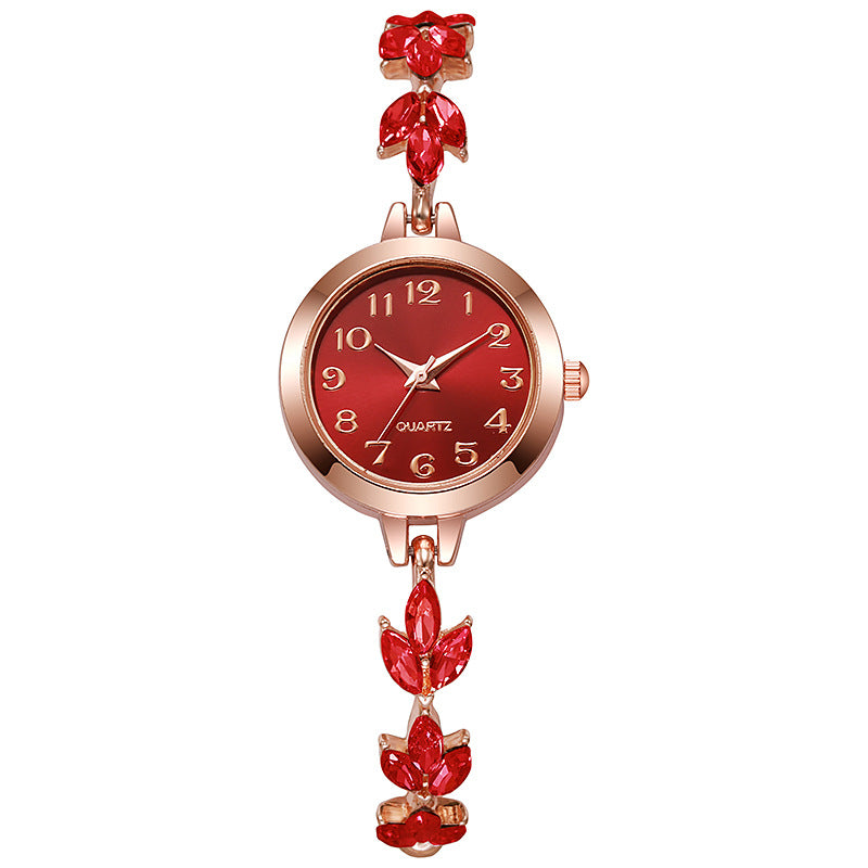 Sparkling Leaf Bracelet Watch