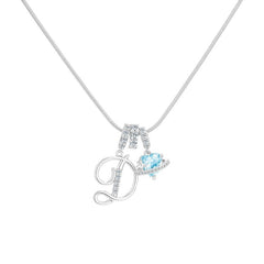 Initial & Heart Crystal Necklace