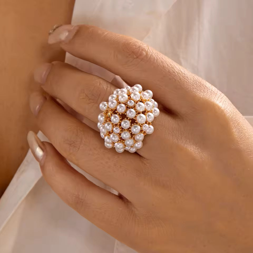 Bush - Inlaid Pearls Ring