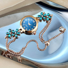Crystal Floral Bracelet Watch