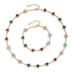 Colourful Heart Crystal Necklace