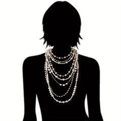 Boho Multi-Layered Pearl Statement Set