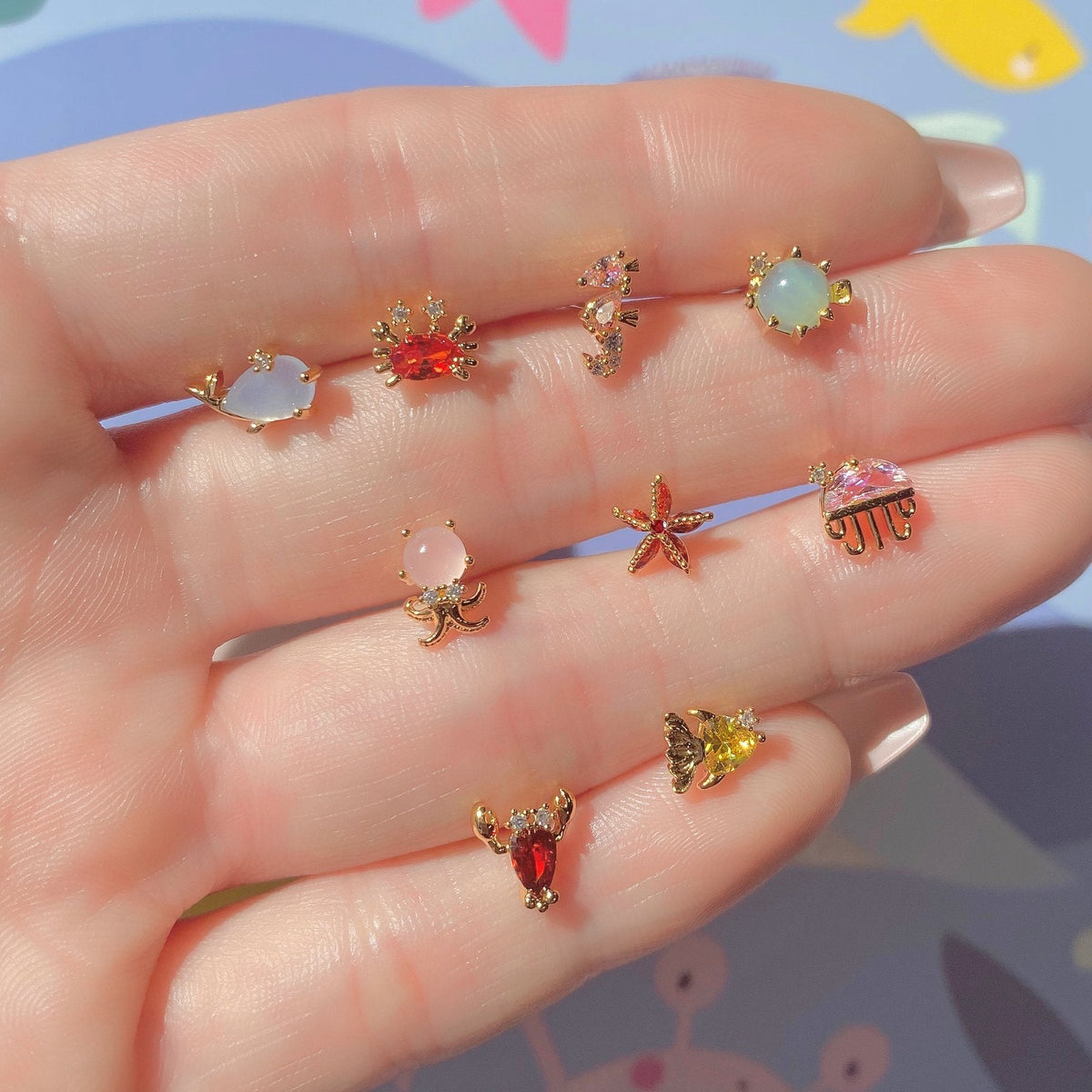 Ocean Design Earrings Set