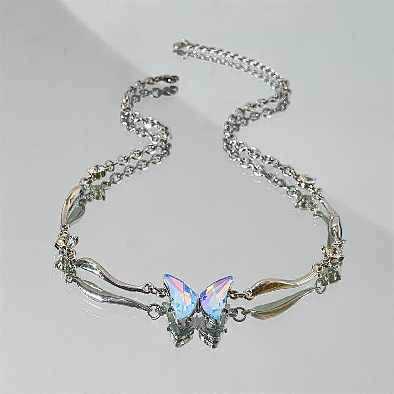 Butterfly Zircon Choker Necklace