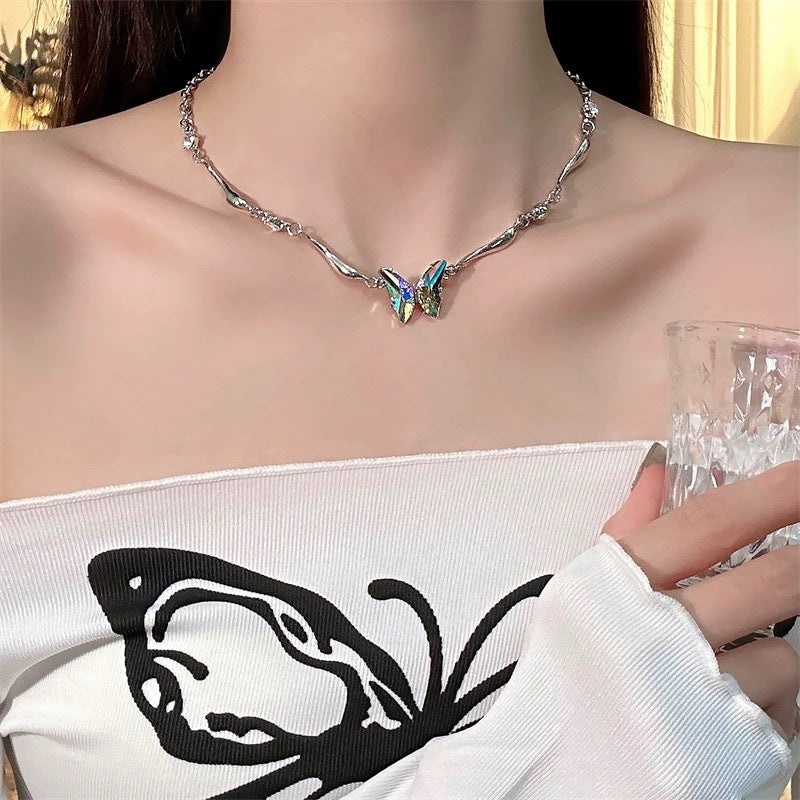 Butterfly Zircon Choker Necklace