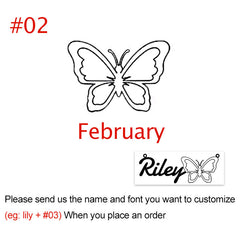 Personalised Butterfly Birth Month Necklace