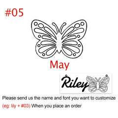 Personalised Butterfly Birth Month Necklace