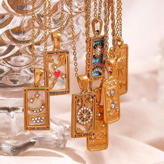 Tarot Card Enamel Necklace