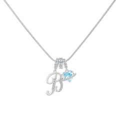 Initial & Heart Crystal Necklace