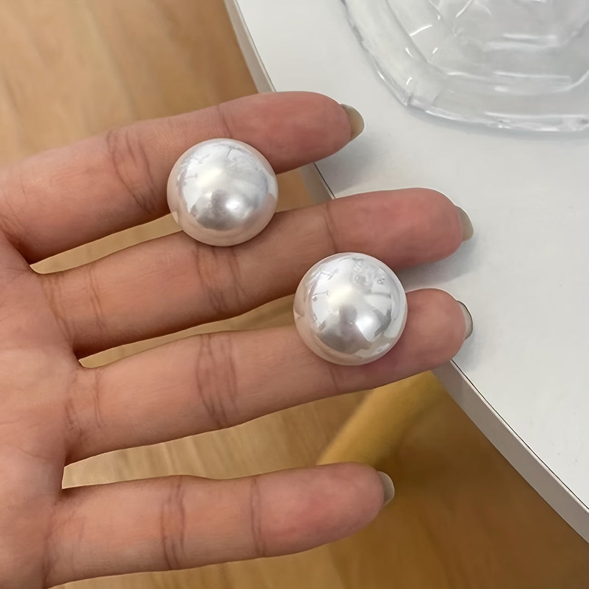 Vintage Statement Pearl Stud Earrings