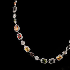 Colourful Square Crystal Necklace