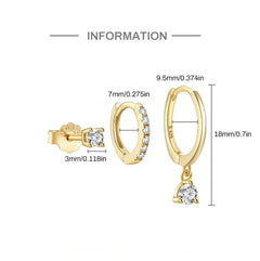3 Pairs Minimalist Hoop Earrings