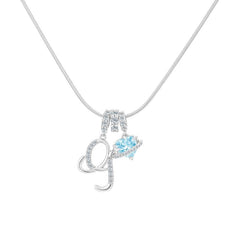 Initial & Heart Crystal Necklace