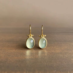 Green Moonstone Drop Earrings