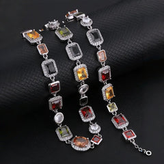 Colourful Square Crystal Necklace