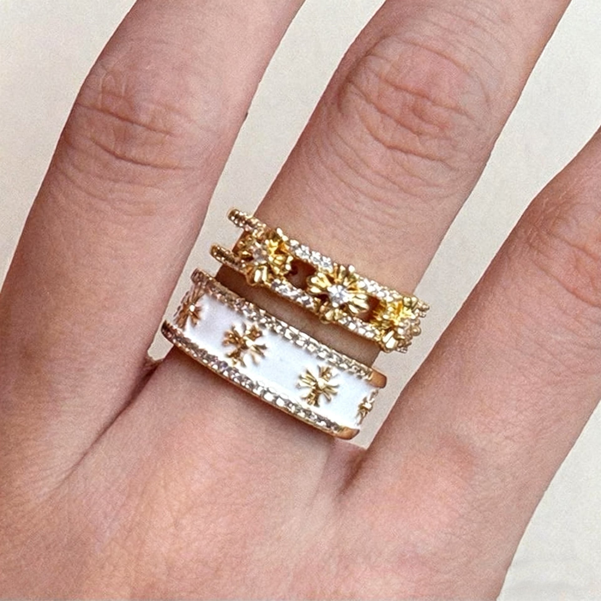 2-Piece Cross Stackable Ring Set