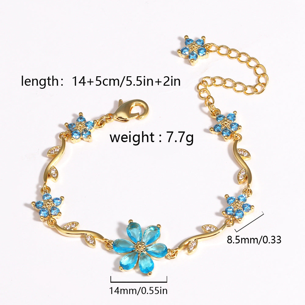 Blooming Crystal Flower Bracelet