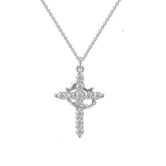 Cross & Crown Pendant Necklace