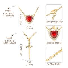 Heart & Dagger 2-Piece Necklace