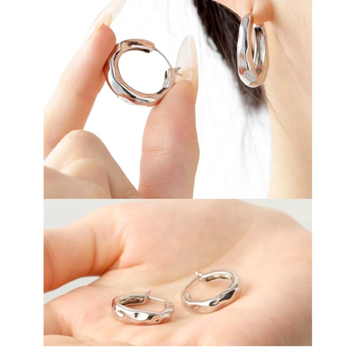 Textured Gold Hoop Earrings